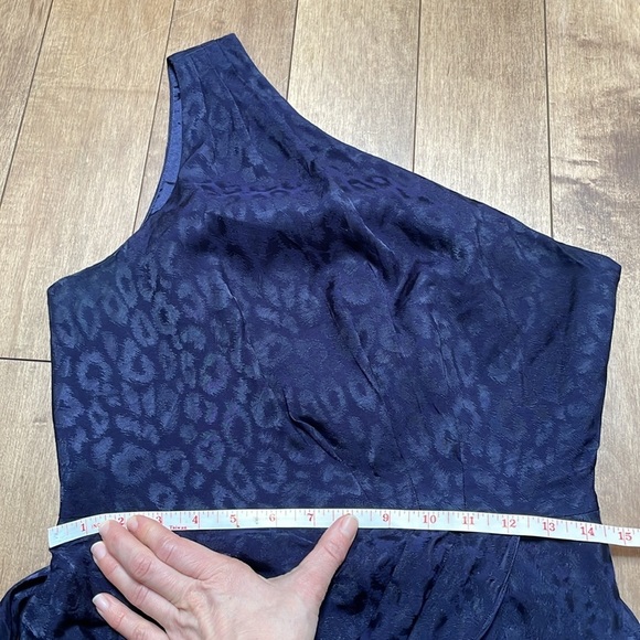 Ted Baker London Zoeii Leopard Jacquard One-Shoulder Dress SMALL asymmetric - Picture 12 of 13